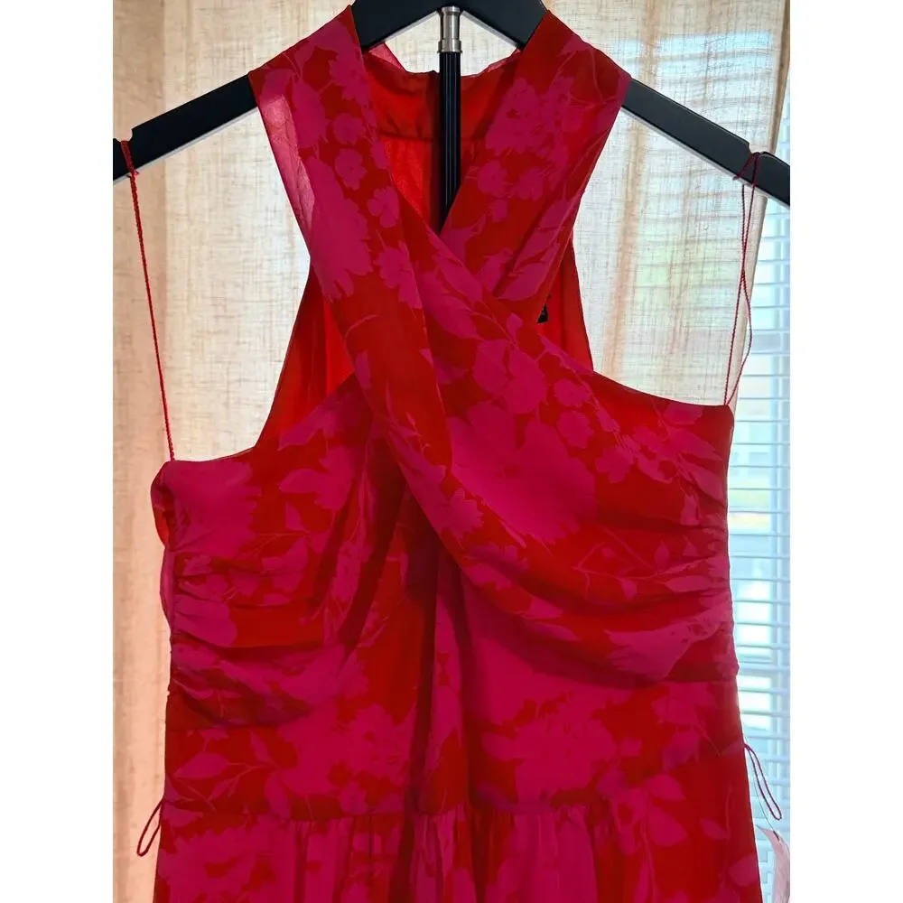 Maggy London NWT cross front haler maxi dress 10